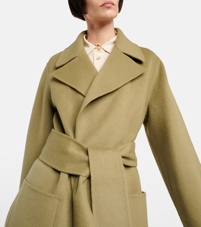 Shop Joseph Clemence Wool And Cashmere Jacket In Green