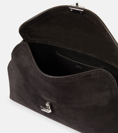 Totême T-lock Suede Clutch In Brown