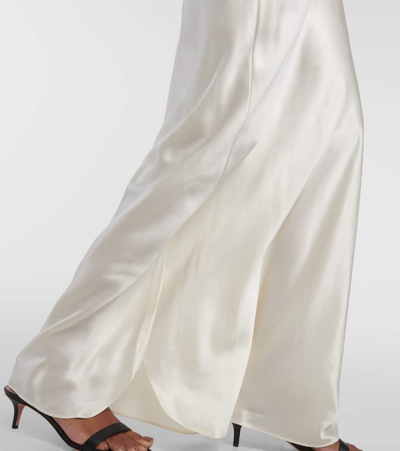 Shop Nili Lotan Cami Silk Satin Maxi Dress In White