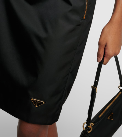 Shop Prada Re-nylon Pencil Skirt In Black