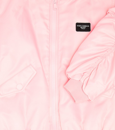 Shop Dolce & Gabbana Logo Bomber Jacket In Pink