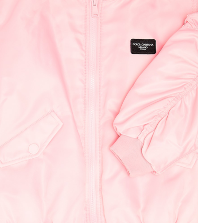 Dolce & Gabbana Logo Bomber Jacket In Pink