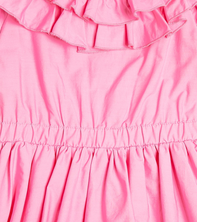 Shop Monnalisa Ruffle-trimmed Cotton Dress In Pink