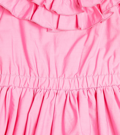 Monnalisa Ruffle-trimmed Cotton Dress In Pink