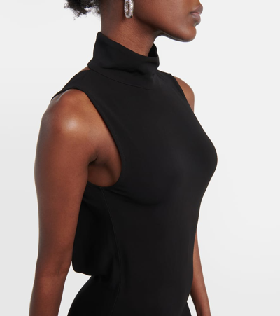 Shop Nili Lotan Reid Open-back Turtleneck Maxi Dress In Black