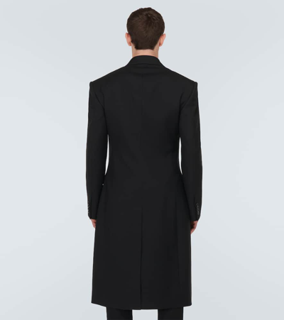 Shop Alexander Mcqueen Double-breasted Wool Coat In Black