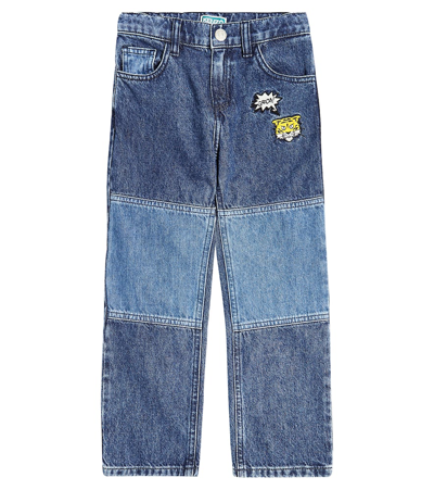 Shop Kenzo Embroidered Jeans In Blue