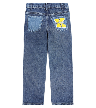 Shop Kenzo Embroidered Jeans In Blue