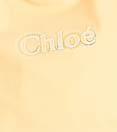 Shop Chloé Kids Baby Logo Swimsuit In Pink