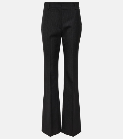 Shop Nili Lotan Corette High-rise Virgin Wool Straight Pants In Black