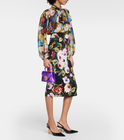 Dolce & Gabbana Floral Silk Chiffon Blouse In Multicoloured