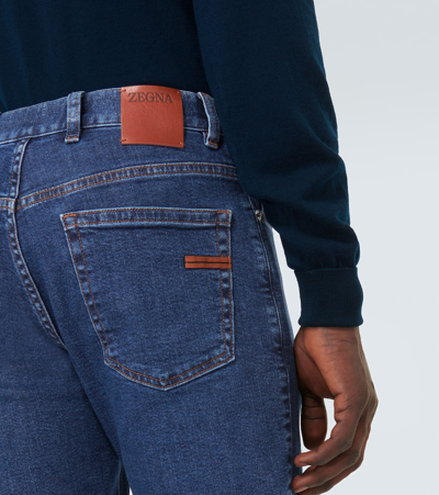 Zegna Men's Roccia Straight Leg Jeans In Blue