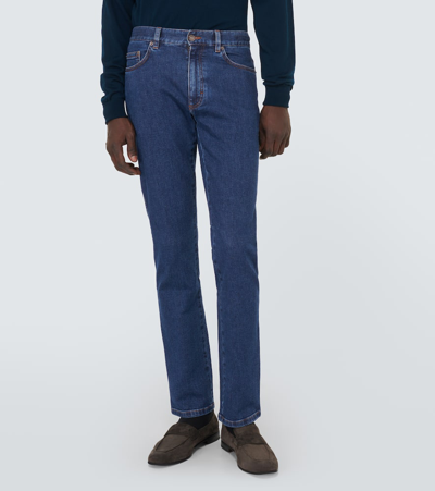 Zegna Men's Roccia Straight Leg Jeans In Blue