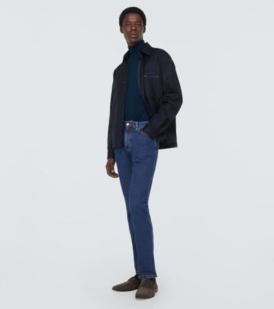 Zegna Men's Roccia Straight Leg Jeans In Blue