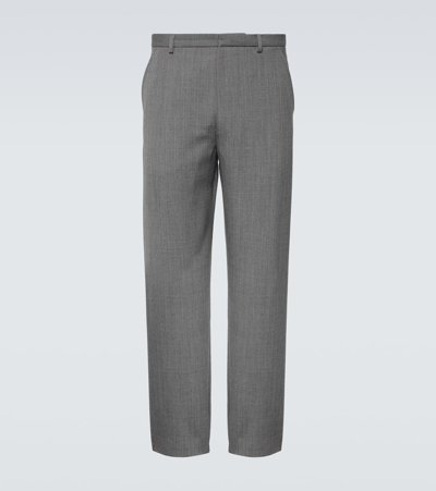 Shop Acne Studios Mid-rise Straight Pants In Grey