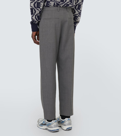 Shop Acne Studios Mid-rise Straight Pants In Grey