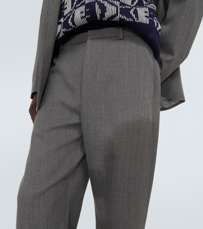 Shop Acne Studios Mid-rise Straight Pants In Grey
