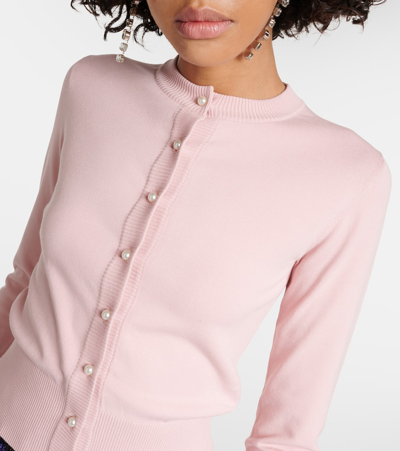 Shop Dolce & Gabbana Ribbed-knit Cardigan In Pink