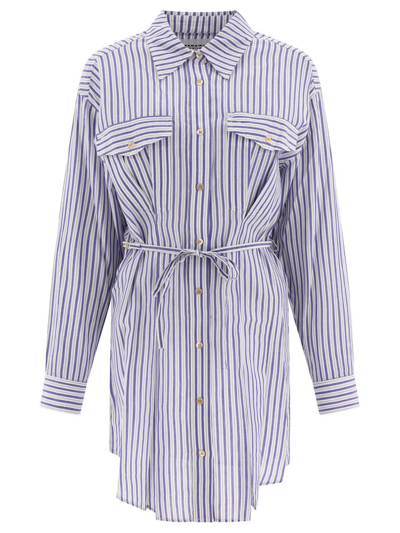 Shop Isabel Marant Liliane Striped Shirt Dress In Blue