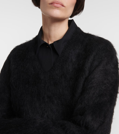 Shop Totême Alpaca-blend Sweater In Black