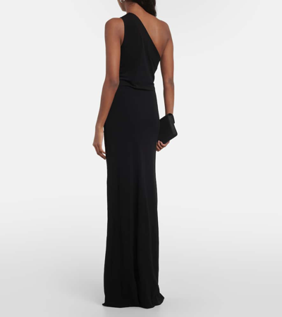 Shop Nili Lotan Raquel One-shoulder Jersey Maxi Dress In Black