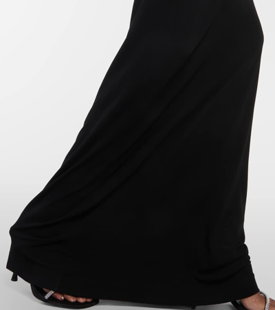 Shop Nili Lotan Raquel One-shoulder Jersey Maxi Dress In Black