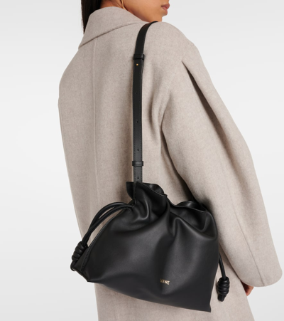 Loewe Flamenco Medium Clutch Bag In Napa Leather In Black