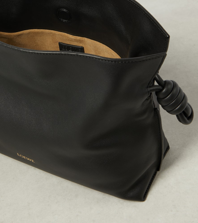 Loewe Flamenco Medium Clutch Bag In Napa Leather In Black