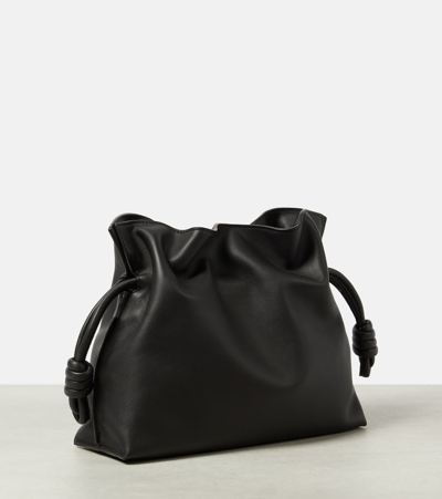 Shop Loewe Flamenco Leather Clutch In Black