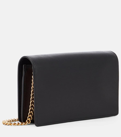 Gucci Script Leather Wallet On Chain In Black