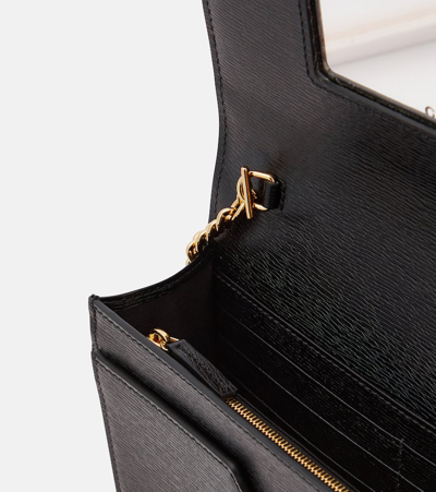 Gucci Script Leather Wallet On Chain In Black