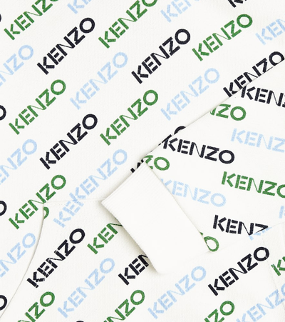 Shop Kenzo Logo Cotton Jersey Hoodie In White