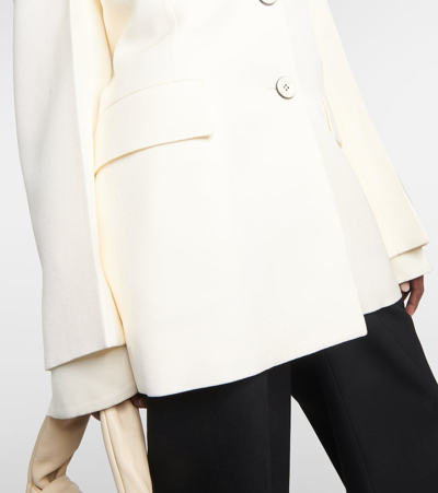 Shop Jil Sander Oversized Silk-blend Blazer In White