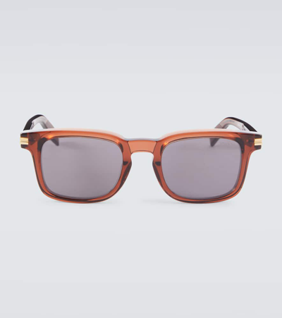 Shop Zegna Square Sunglasses In Brown