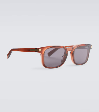 Shop Zegna Square Sunglasses In Brown