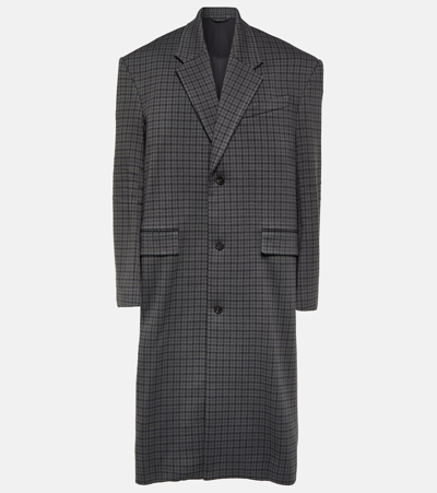 Shop Balenciaga Oversized Single-breasted Coat In Grey