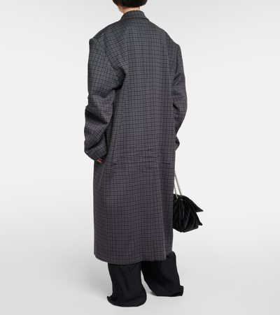 Shop Balenciaga Oversized Single-breasted Coat In Grey