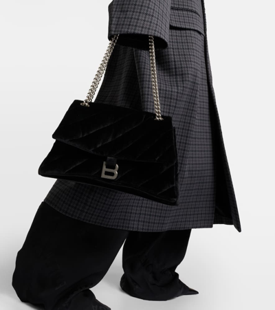 Balenciaga Oversized Houndstooth Cotton-blend Coat In Grey