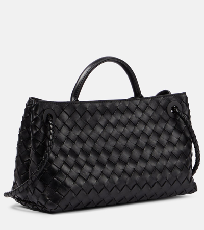 Bottega Veneta East/west Andiamo Small Intrecciato Leather Tote In Black