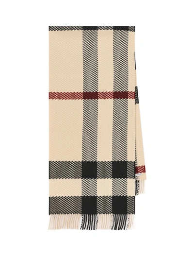 Shop Burberry Scarves In Stone