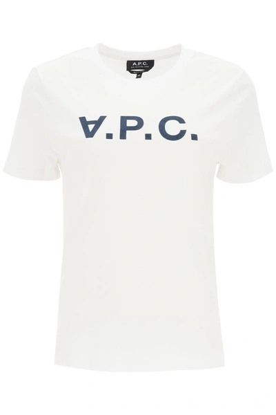 Shop Apc Vpc Logo Flock T Shirt In White