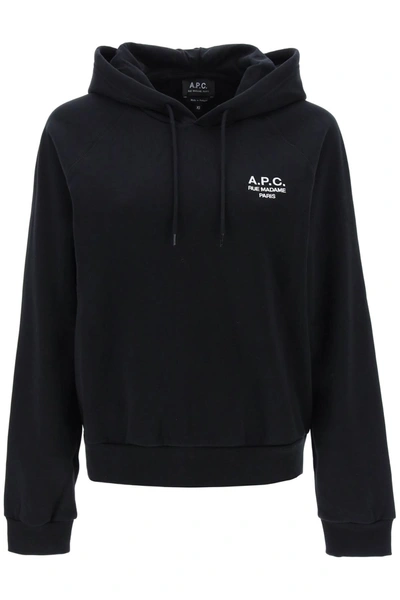 Shop Apc 'serena' Hoodie With Logo Embroidery In Black