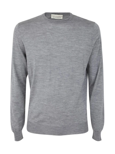 Filippo De Laurentiis Soft Wool Blend Crew Neck Pullover In Gray