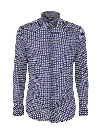 Shop Giorgio Armani Jacquard Shirt Clothing In Blue