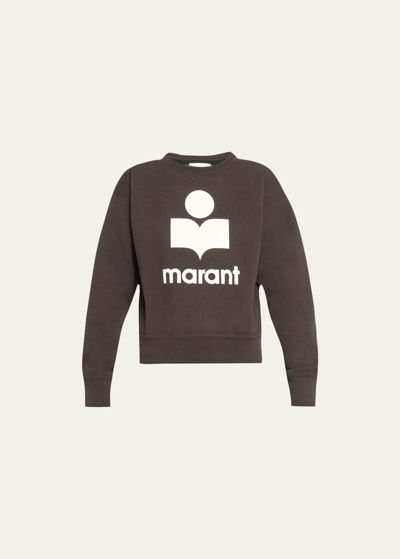 Shop Isabel Marant Étoile Mobyli Logo Sweatshirt In Faded Black/ecru