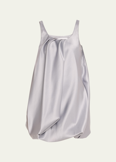 Shop Jw Anderson Twisted Satin Balloon Mini Dress In Silver