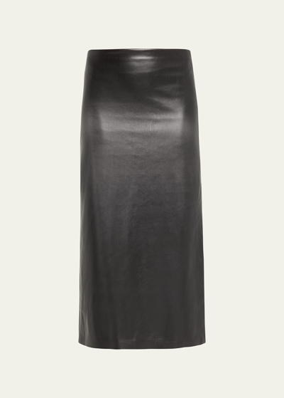 Shop Alice And Olivia Maeve Vegan Leather Slip Skirt In Black
