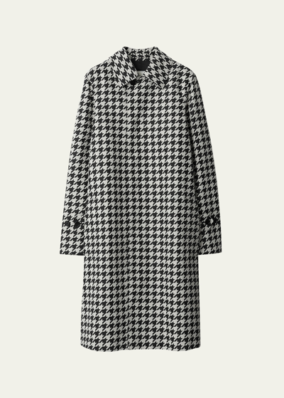 Shop Burberry Houndstooth Trench Coat In Black Check