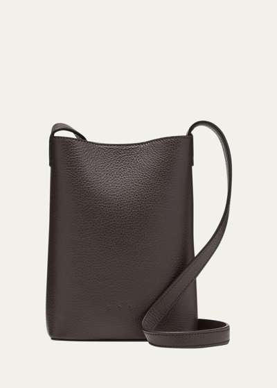 Shop Aesther Ekme Sac Micro Leather Crossbody Bag In 194 Grain Dark Tr