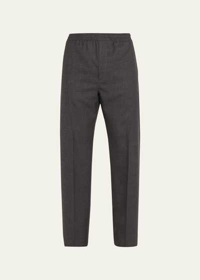 Shop Givenchy Men's Elastic-waist Formal Jogger Pants In Grey Mix